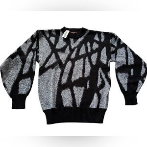 Vintage Sweater Oakton Limited Pullover Black Gray Men’s Small NEW